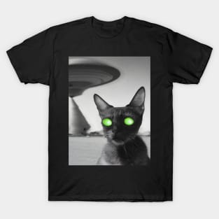 Cat surprised by Alien T-Shirt